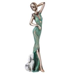 (АКЦИЯ) Cтатуэтка Леди 9*9,2*33,5см роз./146-1986/LEFARD/ 