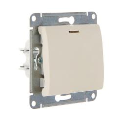 Механизм выключателя SYSTEME ELECTRIC Glossa 1 клавиша с подсветкой бежевый GSL000213