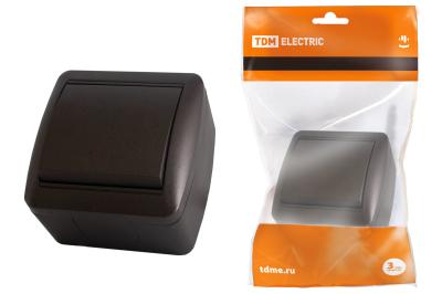 Выключатель TDM Селигер 1 клавиша шоколад SQ1818-0201