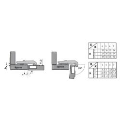 Петля для фальш-панелей 90 гр. clip-on 35-48 с доводчиком