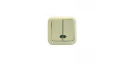 Выключатель НАРОДНАЯ ПРОДУКЦИЯ Дача 2 клавиши с подсветкой слоновая кость