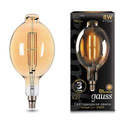 Лампа LED GAUSS Vintage Filament BT180 8W/Е27/2400K шар 151802008