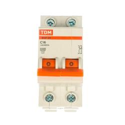 Автоматический выключатель TDM ВА47-63 2Р 16 А С 4,5 кА