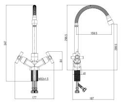 Смеситель для кухни VODA Dive DV519flex