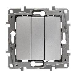 Механизм выключателя LEGRAND Etika 3 клавиши алюминий 672413