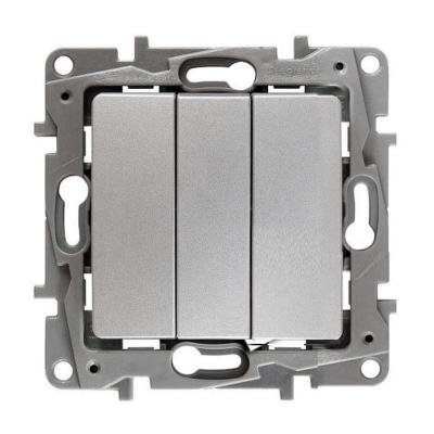 Механизм выключателя LEGRAND Etika 3 клавиши алюминий 672413