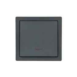 Выключатель LEZARD Leto 1 клавиша с подсветкой графит 752-3400-111