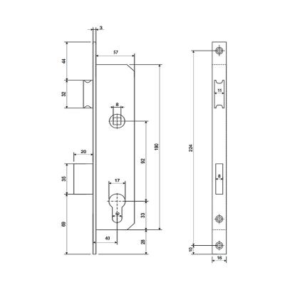 Корпус замка APECS 7000-40-NI Никель