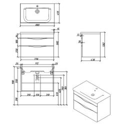 Тумба с раковиной CAPRIGO Lento 80 