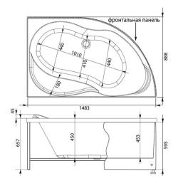 Ванна акриловая LOGAN Garda R 150*90 см 