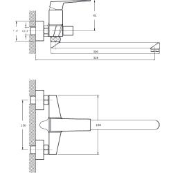 Смеситель для ванны RUSH Thira TR3635-51
