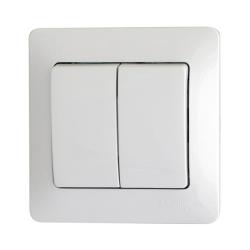 Выключатель SYSTEME ELECTRIC Glossa 2 клавиши белый GSL000152