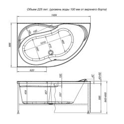 Ванна акриловая LOGAN Garda L 150*90 см