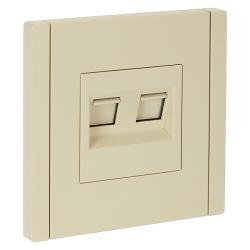 Розетка компьютерная IEK Forte&Piano RJ45 двойная ваниль FP-K20-1-K10