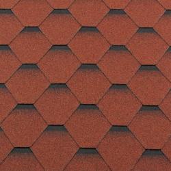 Гибкая черепица ROOFSHIELD Classic Стандарт Кирпично-красный с оттенением