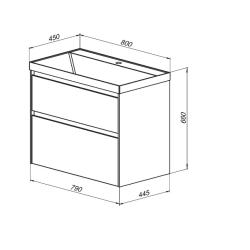 Тумба с раковиной AQUANET Гласс 80 