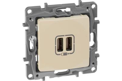 Механизм розетки USB LEGRAND Etika двойной слоновая кость 672394