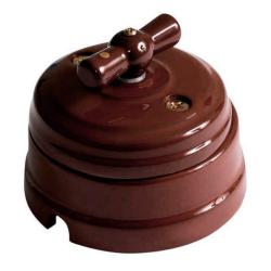 Выключатель ТМ МЕЗОНИНЪ Аврора 1-2 клавиши коричневый GE70401-04