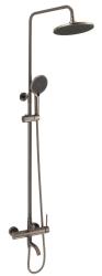 VST250VSLGM Душевая система,смеситель с изливом,стационарная лейка Ø230мм,ручной душ 5 реж,цв.вовроненая сталь  Voda