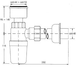 Сифон бутылочный MCALPINE для писcуара HC2P-40