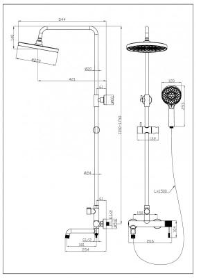 Душевая система ESBANO ESDSDAIS-DSSG 