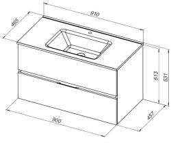 Тумба с раковиной AQUANET Алвита New 90 подвесная серый 