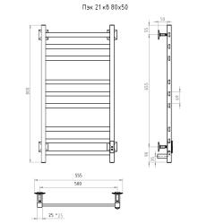 Полотенцесушитель ТРУГОР Пэк КВ 21 800*500 мм 00-00048454