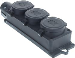 Колодка UNIVERSAL 3 гнезда с крышками с заземлением черный 1323