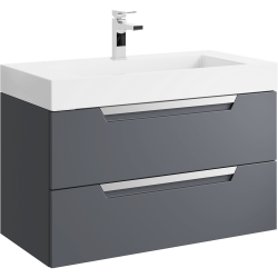 Тумба с раковиной AQWELLA Cube 90 серый
