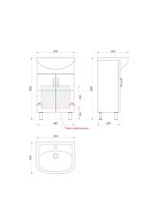 Тумба с раковиной КАКСА-А Соната 50 
