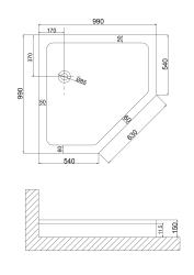 Поддон акриловый NIAGARA Nova 99*99 см 100100DRUS