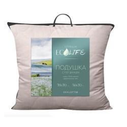 Подушка классическая ЛЕН ОТ ВАСИЛИСЫ Лен, силиконизированное волокно Серый 70*70 см