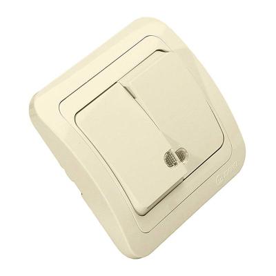 Выключатель MAKEL Mimoza 2 клавиши с подсветкой кремовый 25023