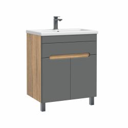 Тумба с раковиной RUVANN Nika 70 графит 