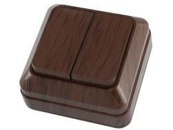 Выключатель TDM Ладога 2 клавиши бук SQ1801-0028