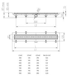 Канал дренажный в сборе MCH Medium с сухим затвором CH-350MC