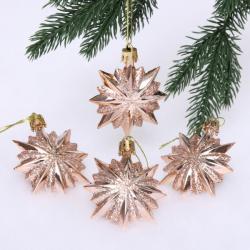 Набор елочных украшений СЕРПАНТИН Звезда остроконечная шампань 6 см