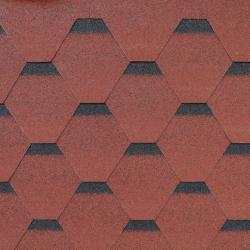 Гибкая черепица ROOFSHIELD Family light Стандарт Красный с оттенением