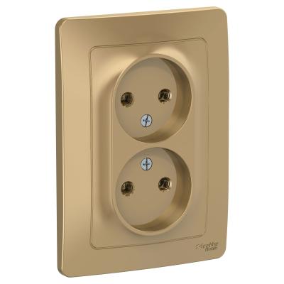 Розетка SYSTEME ELECTRIC Blanca двойная титан BLNRS000024