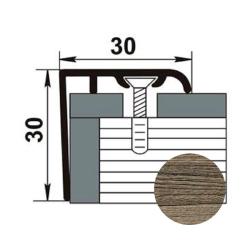 Профиль угловой ЛУКА ЛУ-30 ламинированный Дуб беленый 4087 2,7 м