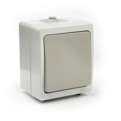 Выключатель TDM Вуокса 1 клавиша открытой установки серый SQ1803-0001