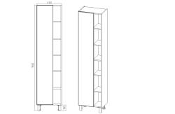 Пенал VIANT Бостон дерево, графит 45*190 см