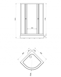 Душевое ограждение TRITON Вельвет A 90*90 см 