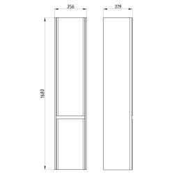 Пенал АСБ-МЕБЕЛЬ Бьянко 35,6*168 см