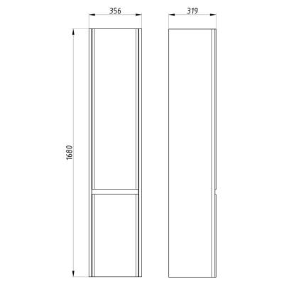 Пенал АСБ-МЕБЕЛЬ Бьянко 35,6*168 см
