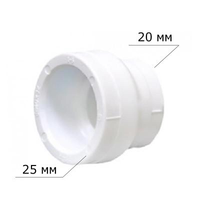 Муфта ПП ВЕКПЛАСТ полипропилен переходная 25*20 мм ВР- ВР Муфта ПП ВЕКПЛАСТ полипропилен переходная 25*20 мм ВР- ВР