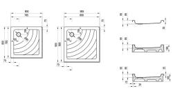 Поддон акриловый RAVAK Angela-90 LA 90*90 см