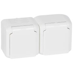 Розетка сетевая LEGRAND Quteo с заземлением двойная белый 782323