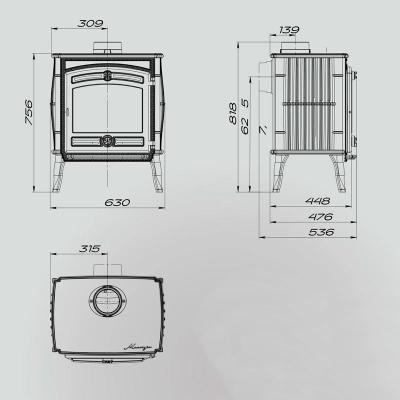 Печь-камин PROMETALL Маэстро 2