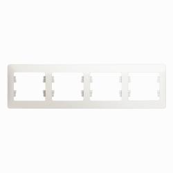Рамка SYSTEME ELECTRIC Glossa 4 поста горизонтальная жемчуг GSL000604